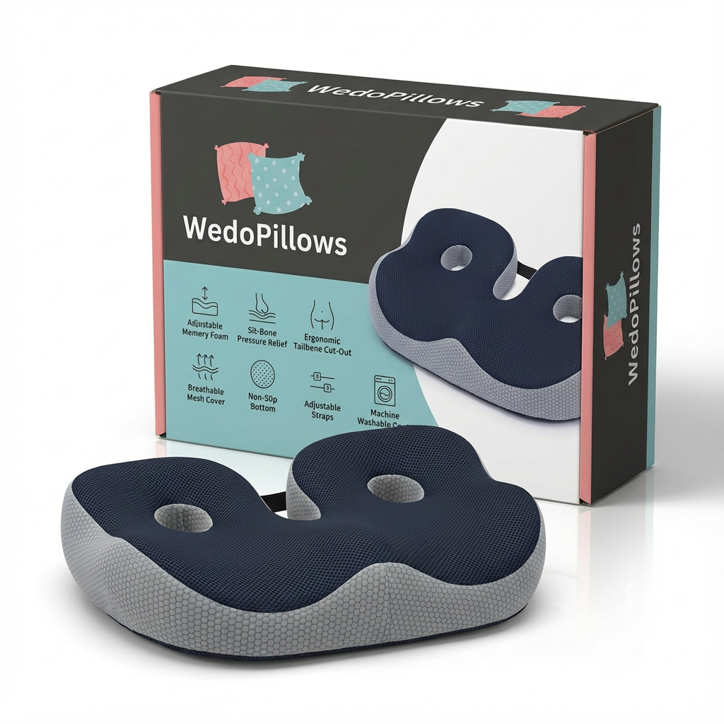 The Premium Adjustable Memory Foam Sit Bone Relief Seat Cushion