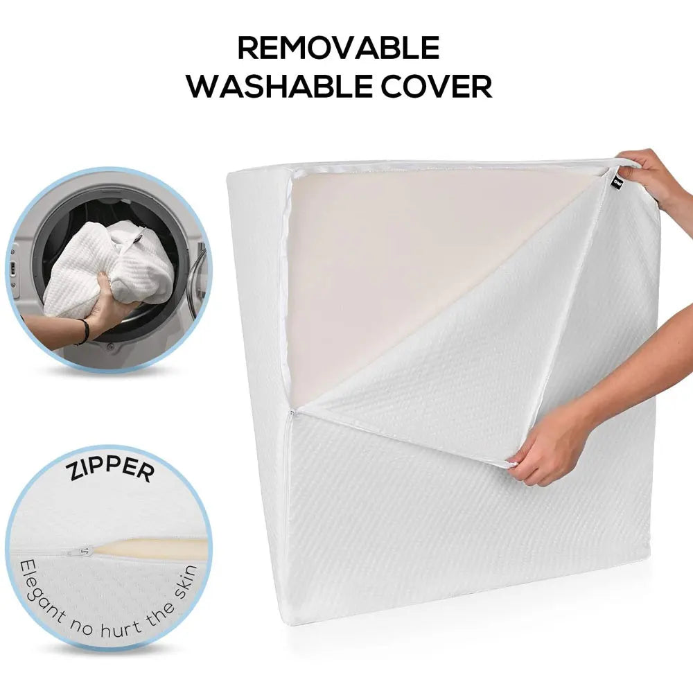TOPSTYLE 20x18x11 Reflux Support Bed Wedge Pillow – Flex Foam With Removable Cooling Cover